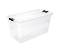 Keeeper Cornelia Crystalbox, Storage Box with Lid and Clasp, 83L, 79.5 x 39.5 x 40 cm, Transparent