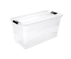 Keeeper Crystalbox with Lid, Sliding Closure, 79.5x39.5x40 cm, 83 Litre, Cornelia, Transparent
