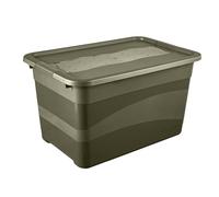 keeeper eckhart transport container with lid and sliding lock, 52 l, extra sturdy, 59.5 x 39.5 x 34 cm, olive green (Olive)