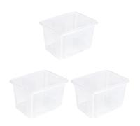 keeeper emil 3 x Storage Boxes with Turning/Stacking System, 44.5 x 34.5 x 27 cm, 30 L, Transparent