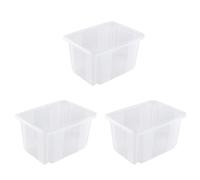 keeeper emil 3x Storage Box with Turning/Stacking System, 38 x 28.5 x 20.5 cm, 15 L, Transparent