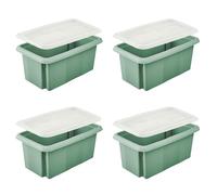 keeeper emil 4x Storage Box with Turning/Stacking System with Lid Emilia 7 L Nordic Green