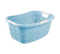 keeeper Ergonomic Laundry Basket with Air Permeable Design and Anti-Slip Soft Handles, 50 L, Lasse, Nordic Blue