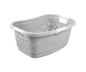 keeeper Ergonomic Laundry Basket with Air Permeable Design and Anti-Slip Soft Handles, 50 L, Lasse, Nordic Grey