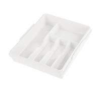 keeeper Expandable Cutlery Tray, 5 to 7 Compartments, Drawer Insert, 38 x 32 x 7.5 cm to 38 x 50.5 x 7.5 cm, White