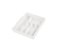 keeeper Expandable Cutlery Tray, 5 to 7 Compartments, Drawer Insert, 38 x 32 x 7.5 cm to 38 x 50.5 x 7.5 cm, White