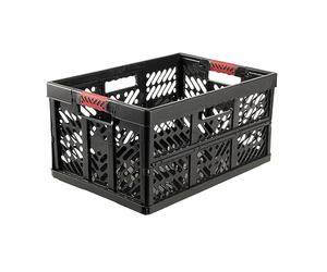 keeeper Extra Strong Folding Box with Soft-Touch Handles, 54x37x28 cm, 45 Litre, Ben, Graphite Grey