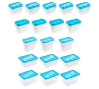 keeeper Fredo Fresh 17x Food Storage Containers, Fresh Blue (Transparent)