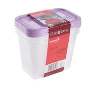 keeeper fredo fresh 3-piece food storage container set, 3 x 1 l, Violet (Soft Purple)