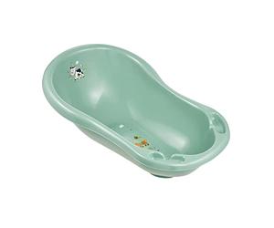 keeeper Funny Farm Ergonomic Baby Bath with Plug, For Babies From 0 to Approx. 12 Months, 84 cm, Maria, Nordic Green