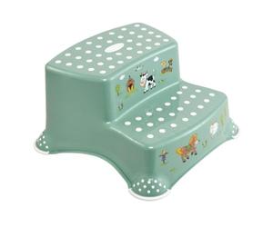 keeeper Funny Farm Step Stool With 2 Steps, For Children From Approx. 3 to 14 Years Old, Anti-Slip, Igor, Nordic Green