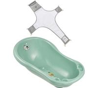 Keeeper Green Funny Farm Baby Bath 84cm with Plug & Baby Bath Safety Net Keeeper Multicolor