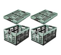 Keeeper Green Strong Folding Box 45 Litre With Soft Handles & Lid - Set Of 2 Keeeper Green