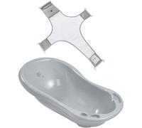 Grey Stars Baby Bath 84cm with Plug & Baby Bath Safety Net Keeeper Grey One Size