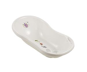Keeeper Hippo Ergonomic Baby Bath Tub with Plug, For 0 to 12 months, 84 cm, Maria, White