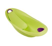 keeeper Hippo Natalia Ergonomic Baby Bath with Soft Handle, Plug and Anatomically Shaped Bath Seat, from 0 to 6 Months, Green