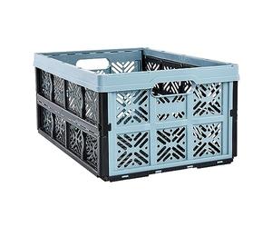 keeeper Ida Folding Box, Sturdy Plastic (PP), 48 x 35 x 23 cm, 32 L, Nordic Blue