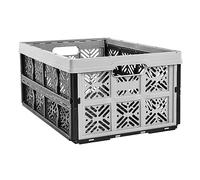 keeeper Ida Folding Box, Sturdy Plastic (PP), 48 x 35 x 23 cm, 32 L, Nordic Grey