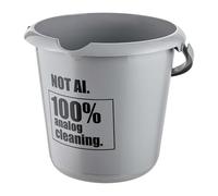keeeper ilvie bucket with integrated measuring scale and ergonomic handle, 10 l, design: No AI, gray (Nordic Grey)