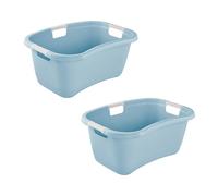 keeeper janne 2x Ergonomic Laundry Tub, Non-Slip Soft Handles, 50 L, Nordic Blue