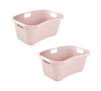 keeeper janne 2x Ergonomic Laundry Tub, Non-Slip Soft Handles, 50 L, Nordic Pink