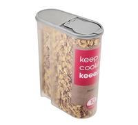 keeeper Jean Pouring Jar for Dry Food, Hinged Lid, 5 Litre, Polypropylene, 24 x 11.5 x 30.5 cm, Nordic Grey