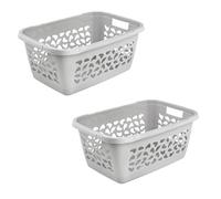 keeeper jost 2 x Laundry Baskets, Air-Permeable Decor, 52 L, Nordic Grey