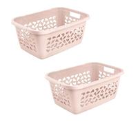 keeeper jost 2 x Laundry Baskets, Air Permeable Decor, 52 L, Nordic Pink