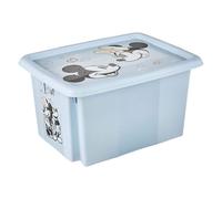 keeeper Micky Maus Storage Box with Lid, Stackable and Rotatable, For Children, 15 L, Karolina, Cloudy Blue