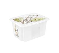 keeeper Winnie the Pooh Storage Box with Lid, Stackable and Rotatable, For Children, 15 L, Karolina, Natural Transparent