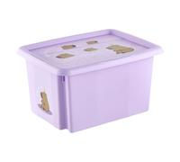 keeeper karolina storage box with lid, 15 l, rotatable and stackable, design: Capybara, for children, Violet (Soft Purple)