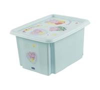 keeeper karolina storage box with lid, 15 l, rotatable and stackable, Design: Peppa, For children, Aquamarine