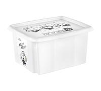 keeeper karolina storage box with lid, 24 l, rotatable and stackable, Design: Minions, Bello, For children, White
