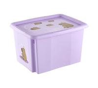 keeeper karolina storage box with lid, 30 l, nestable and stackable,Capybara Design, For children, Violet (Soft Purple)