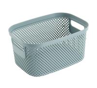 Keeeper Knitted Look Storage Basket, 3.5 L, Side Handles, Air-Permeable, Plastic, 23.7 X 17 X 12.2 Cm, Stine, Blue (Nordic Blue)