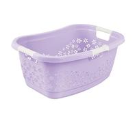 keeeper lasse Ergonomic laundry basket with breathable design, 50 l, anti-slip soft handles, Purple (Soft Purple)
