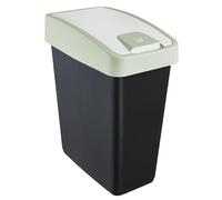 keeeper magne premium waste bin with flip lid, Soft Touch, 25 l, 39.5 x 24 x 47.5 cm, Green (Soft Green)