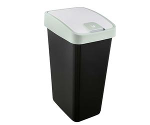 keeeper magne Premium waste bin with flip lid, Soft Touch, 45 l, 40 x 30 x 61.5 cm, Green (Soft Green)