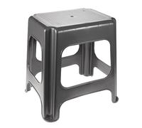 Keeeper Maxi-Stool, Sturdy Plastic (PP), 41 x 33.5 x 42.5 cm, Graphite