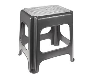 Keeeper Maxi-Stool, Sturdy Plastic (PP), 41 x 33.5 x 42.5 cm, Graphite