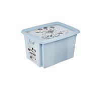 keeeper Micky Maus Storage Box with Lid, Stackable and Rotatable, For Children, 30 L, Karolina, Cloudy Blue