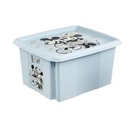 keeeper Micky Maus Storage Box with Lid, Stackable and Rotatable, For Children, 24 L, Karolina, Cloudy Blue