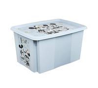 keeeper Micky Maus Storage Box with Lid, Stackable and Rotatable, For Children, 45 L, Karolina, Cloudy Blue