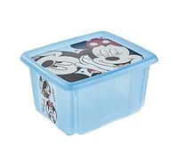 keeeper Micky Storage Box with Lid, Rotatable and Stackable, For Kids, 24 l, Paulina, Transparent Blue