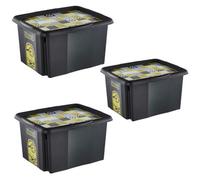 Keeeper Minions Turning Stacking Box 24L, 30L & 45L Set - Black Keeeper Black
