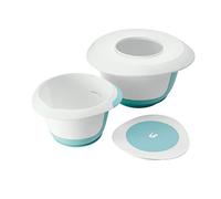 keeeper Mixing Bowl 4-in-1 Set, Includes Splash Guard, Spatula, Suction Cup and Non-Slip Surface, BPA-Free Plastic, Marla, Mint Green/White