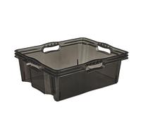keeeper Multi-Box L Storage Box With Integrated Handles, 16 L, 43 x 35 x 15 cm, Franz, Crystal Grey