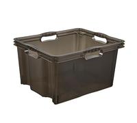 keeeper Multi-Box XL Storage Box With Integrated Handles, 24 L, 43 x 35 x 23 cm, Franz, Crystal Grey