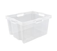 keeeper Multi-Purpose Storage Box with Integrated Handles, Extra Large, 43x35x23 cm, 24 Litre, Franz, Transparent