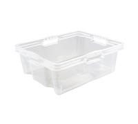 keeeper Multi-Purpose Storage Box with Integrated Handles, Large, 43x35x15 cm, 16 Litre, Franz, Transparent